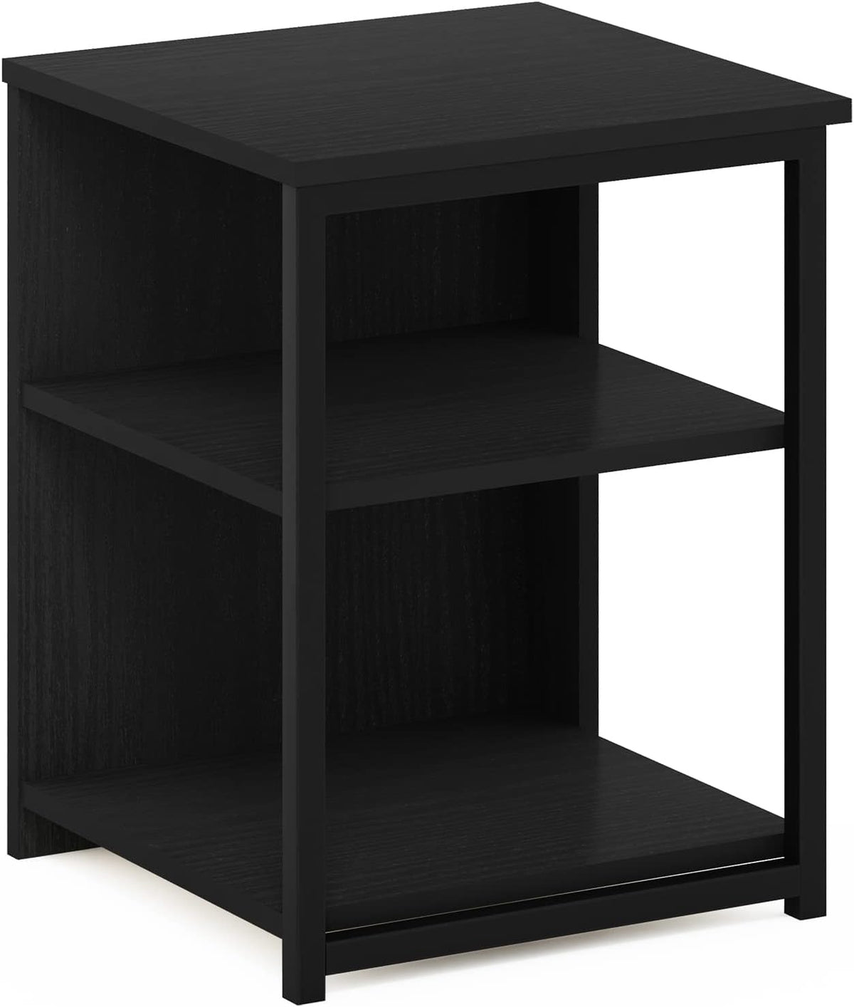 Camnus 3-Tier Metal Frame Side Table, Open Shelf, Dark Americano