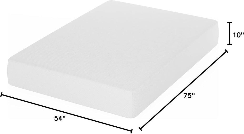 Tidur Cooling Gel Memory Foam Mattress, 10 Inch, Full, White