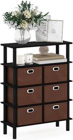 Frans Turn-N-Tube Console Table, Black Oak/Black/Brown