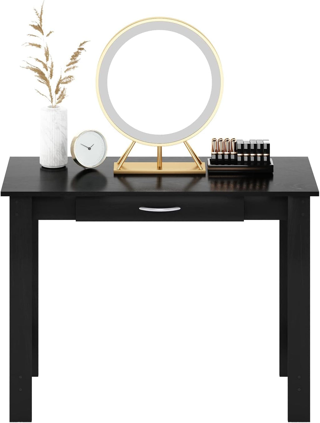 Jaya Writing Desk For Residential Use With DrawerBlack, Blackwood, Large