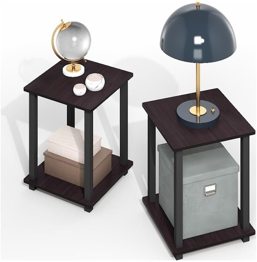 Simplistic Side Table Set of 2, End Table, Night Stand, Nightstand, Bedside Table, for Living Room, Bedroom, Dark Mocha