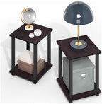 Simplistic Side Table Set of 2, End Table, Night Stand, Nightstand, Bedside Table, for Living Room, Bedroom, Dark Mocha