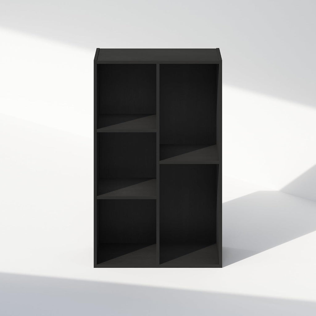 Reed Closet Organizers and Storage, 5-Cube Reversible Closet Shelves, Closet Organization Shelf, 9.4 x 19.5 x 31.5, for Bedroom, Closet, Blackwood