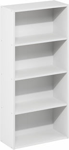 Basic Book Shelf, 4-Tier Bookcase with Open Shelf, Bookshelf, Cube Storage Organizer, 7 x 17 x 35, for Living Room, Bedroom, Home Office, White