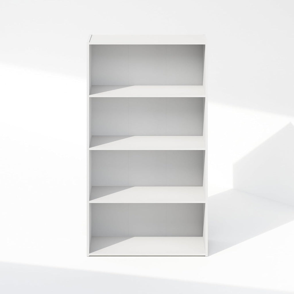 Reed Closet Organizers and Storage, 4-Tier Closet Organizer, Open Shelf Closet Storage, for Wardrobe, Bedroom, Living Room, White