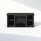 Jensen Fireplace TV Stand, NO Heat Decorative Electric Fireplace TV Stand for TV up to 55 Inch, with Open Storage, for Living Room, Americano