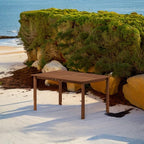 Tioman Outdoor Dining Table, Natural 35.5"D x 59.0"W x 29.0"H