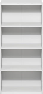 Basic Book Shelf, 4-Tier Bookcase with Open Shelf, Bookshelf, Cube Storage Organizer, 7 x 17 x 35, for Living Room, Bedroom, Home Office, White
