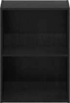 LUDER 2-Tier Book Shelf, Open Shelves Bookshelf, Blackwood