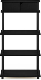 Turn-N-Tube Kitchen Storage Shelf with Top Cabinet for Kitchen, Dining Room and Home Office, Americano/Black
