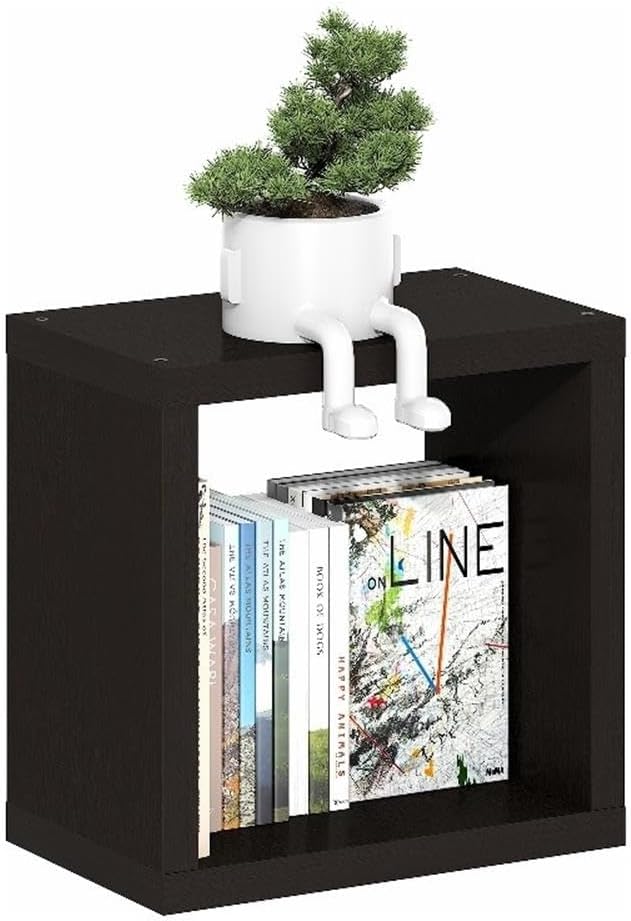 Floating Shelves for Wall, Thick Cube Wall Shelf, Dark Oak