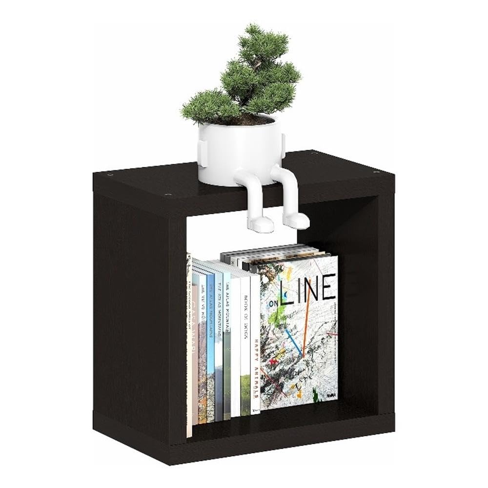 Floating Shelves for Wall, Thick Cube Wall Shelf, Dark Oak