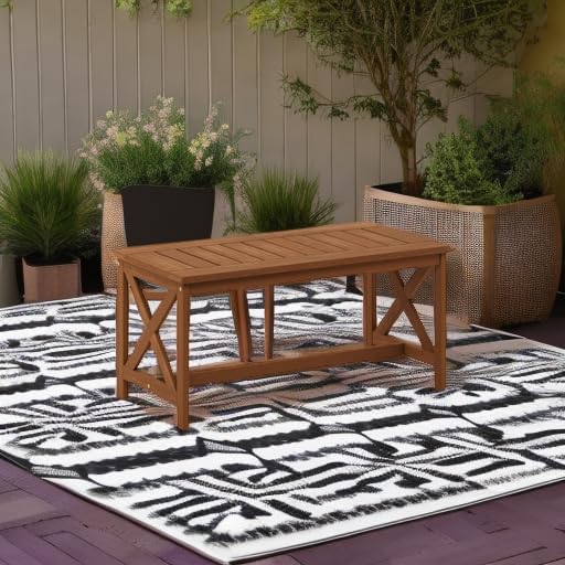 Outdoor Patio Table with X Leg, Natural
