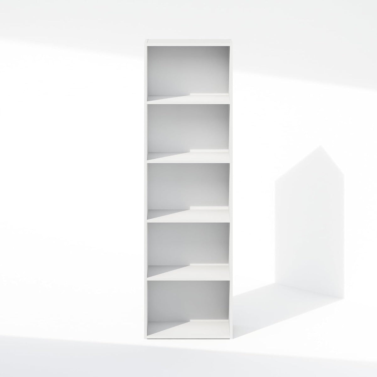 Reed Closet Organizers and Storage, 5-Tier Closet Organizer, Open Shelf Closet Storage, for Wardrobe, Bedroom, Living Room, White