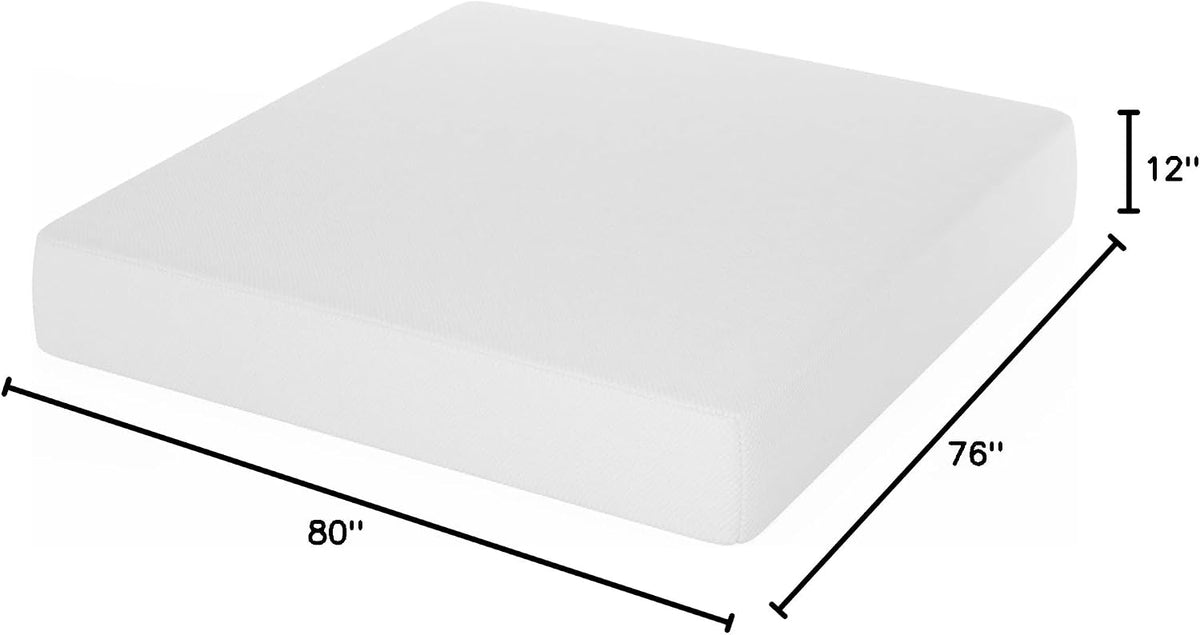 Tidur Cooling Gel Memory Foam Mattress, 12 Inch, King,White