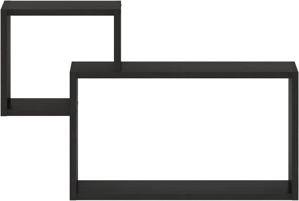Rossi Interweave Wall Mount Floating Decorative Shelf, Set of 2, Espresso