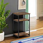 JUST 3-Tier Metal Frame Telephone Table, Amber Pine