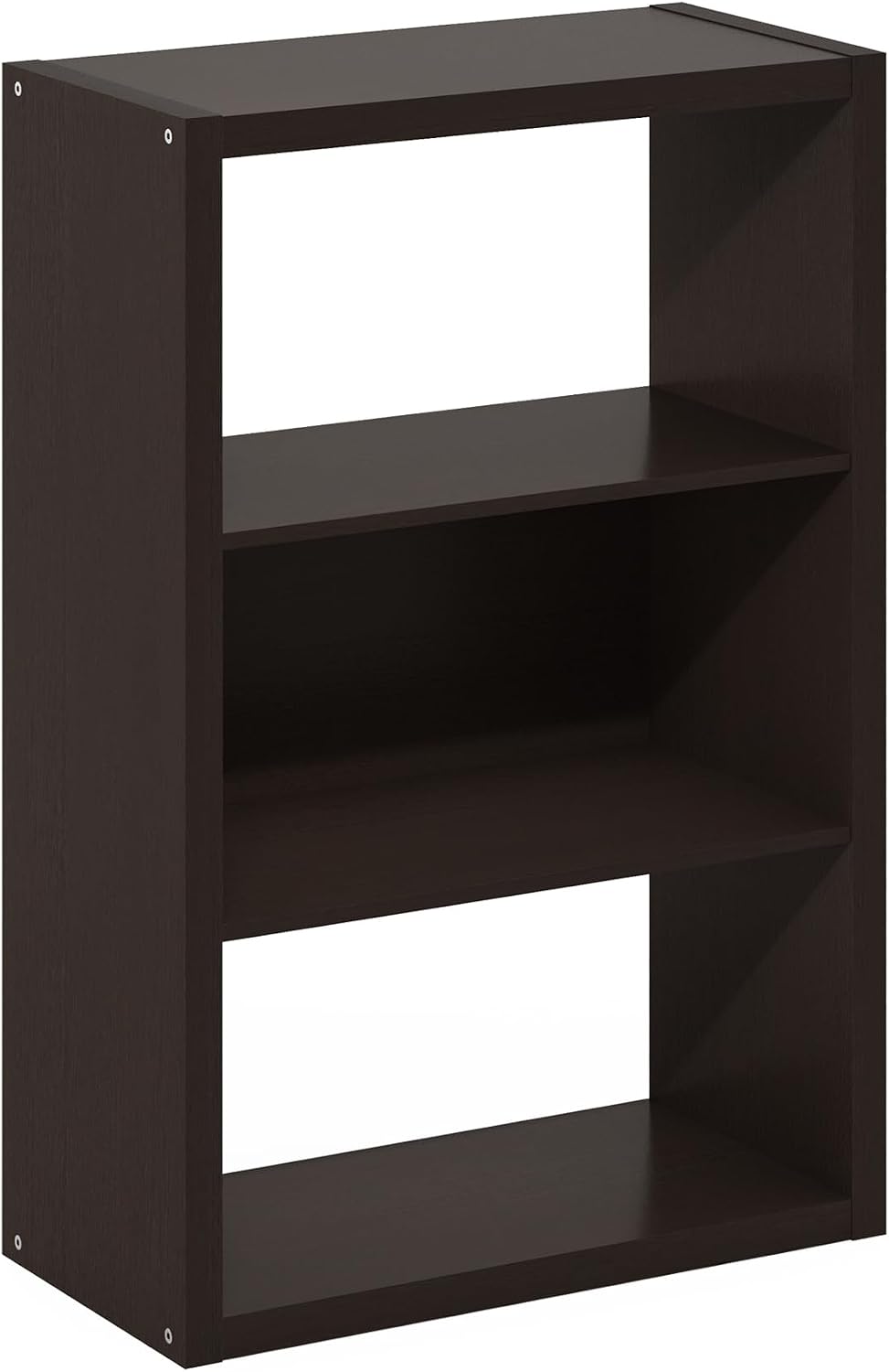 VIOLA 3-Tier Book Shelf, Extra Thick Frame Bookshelf, Dark Oak
