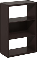 VIOLA 3-Tier Book Shelf, Extra Thick Frame Bookshelf, Dark Oak