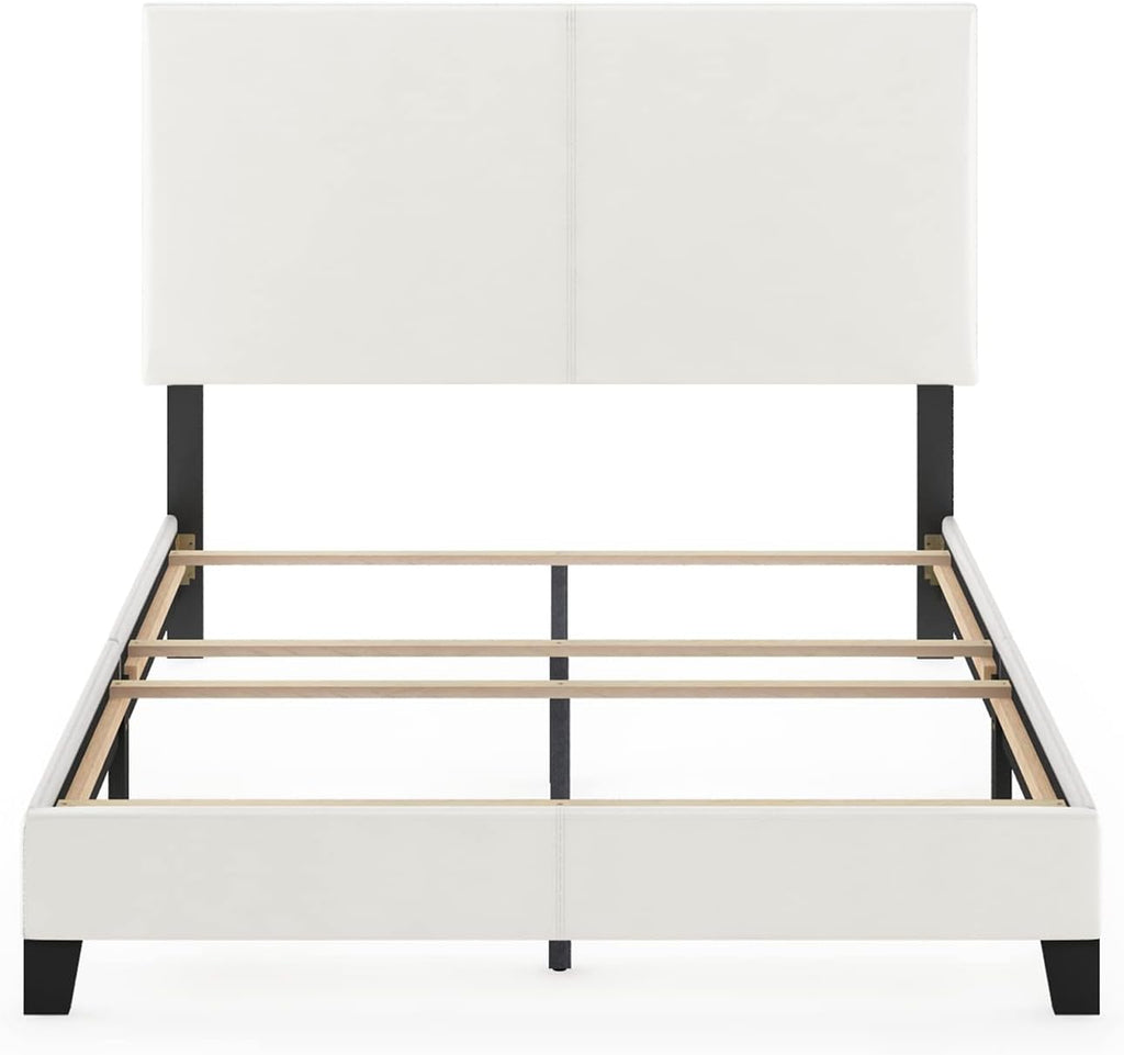 Pessac PU Leather Upholstered Platform, Full, White