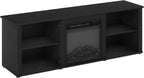 CLASSIC 3-Tier Fireplace TV Stand for TV up to 70 Inch, Americano