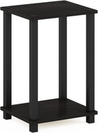 Simplistic Toolless Small 2-Tier Night Stand, Black Espresso