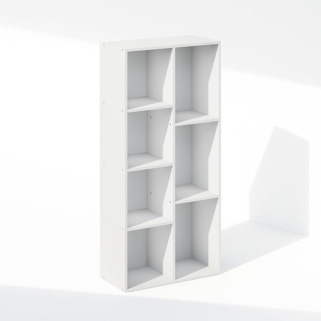 Reed Closet Organizers and Storage, 7-Cube Closet Organizer, Open Shelf Closet Storage, for Wardrobe, Bedroom, Living Room, White