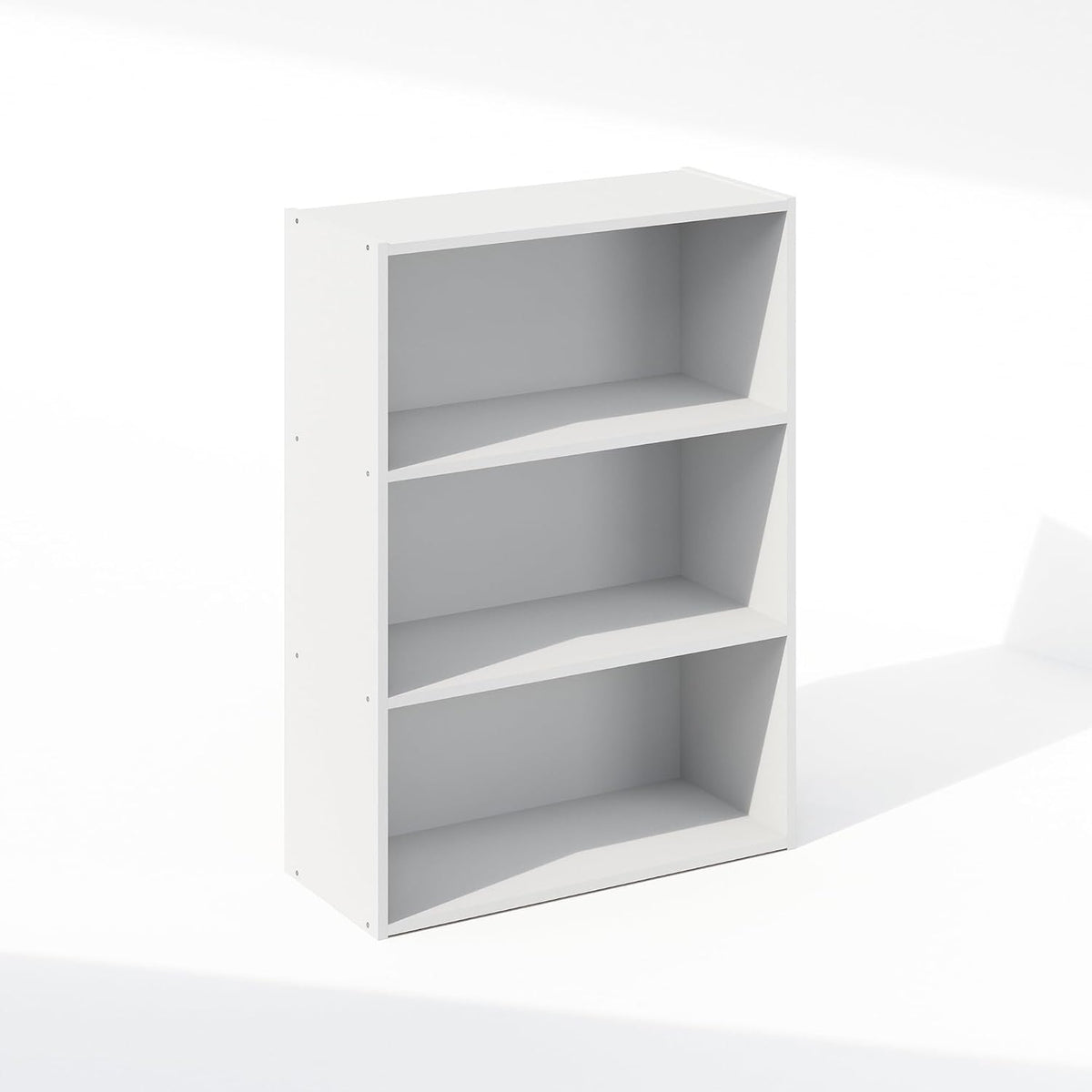 Simple Book Shelf, 3-Tier Bookshelf, Storage Shelves Bookcase, 9.7 x 23.7 x 31.5, for Living Room, Bedroom, Home Office, Plain White