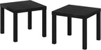 Classic Homey Square Parsons Side End Table, Set of 2, Black
