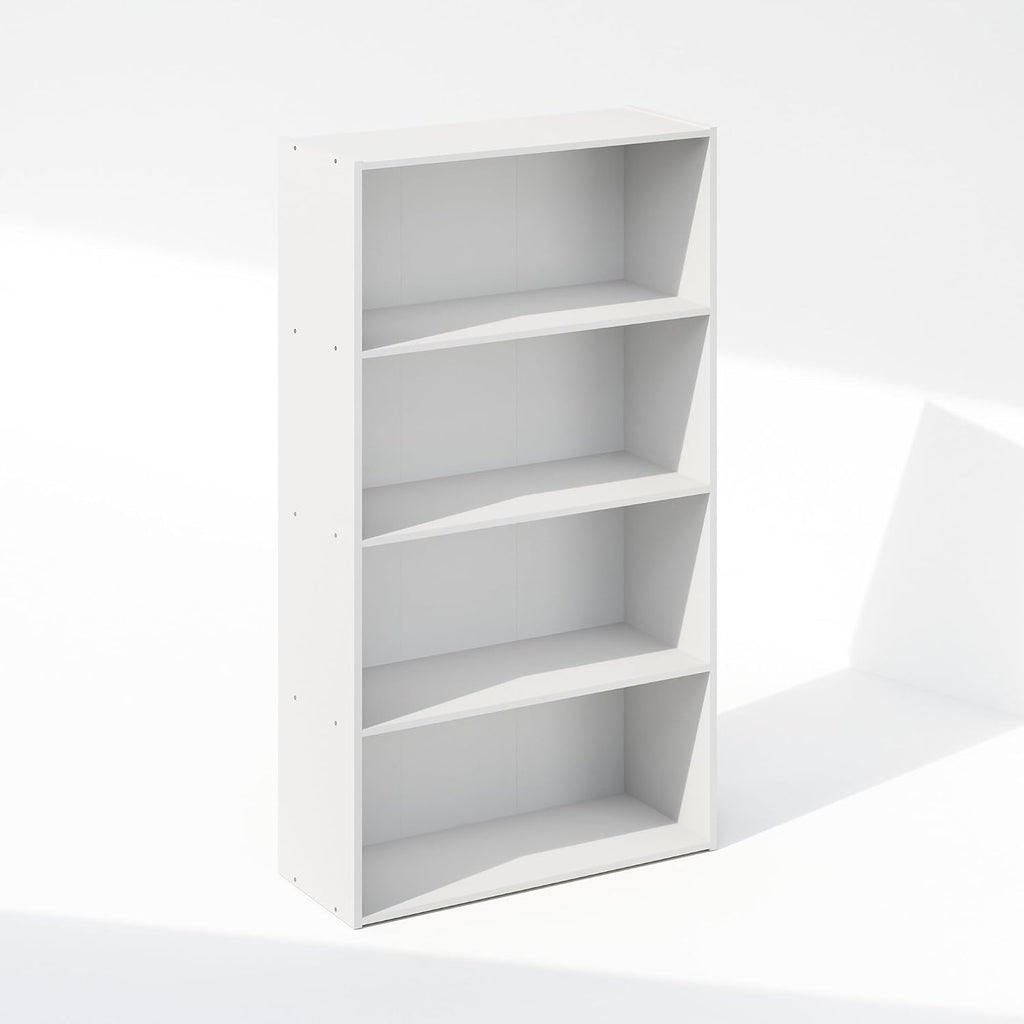 Reed Closet Organizers and Storage, 4-Tier Closet Organizer, Open Shelf Closet Storage, for Wardrobe, Bedroom, Living Room, White