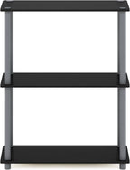 Turn-N-Tube Storage Shelves, 3-Tier Book Shelf, Corner Shelf, Toolless Open Shelves, for Organization and Storage, Living Room, Bedroom, Entryway, Laundry, Black