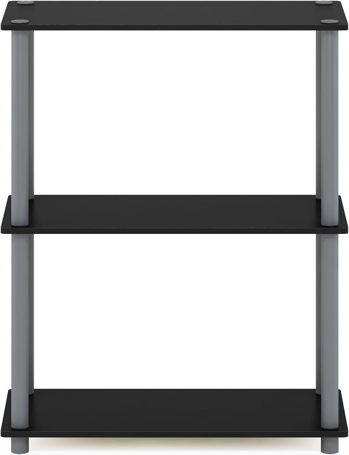 Turn-N-Tube Storage Shelves, 3-Tier Book Shelf, Corner Shelf, Toolless Open Shelves, for Organization and Storage, Living Room, Bedroom, Entryway, Laundry, Black