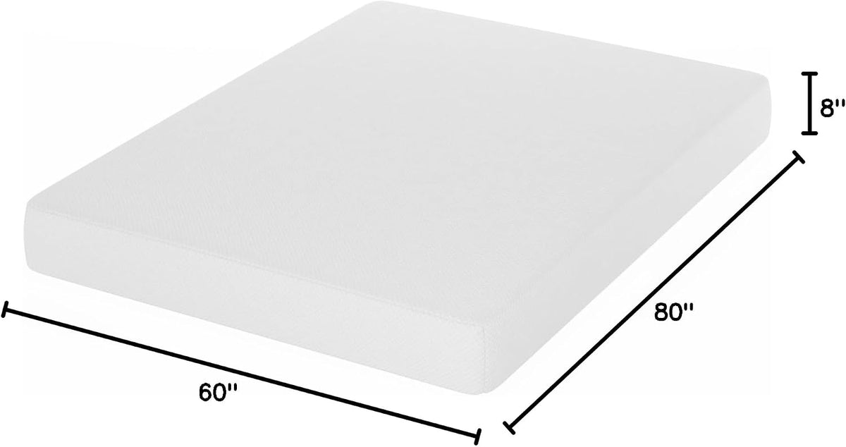 Tidur Cooling Gel Memory Foam Mattress, 8 Inch, Queen, White
