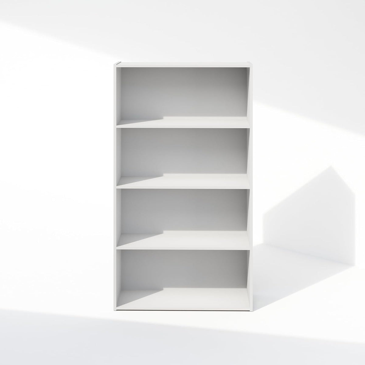 Simple Book Shelf, 4-Tier Bookshelf, Bookcase with Open Shelf, 9.4 x 23.6 x 41.7, for Living Room, Bedroom, Home Office, White