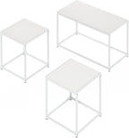 CAMNUS Metal Frame Living Room Tables Set of 3, White