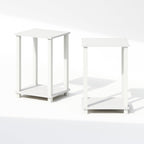 Simplistic Set of 2 Toolless 2-Tier Night Stand, White