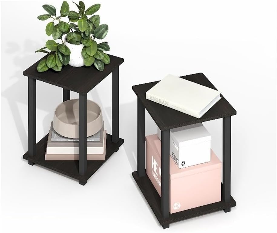 Simplistic Side Table Set of 2, End Table, Night Stand, Nightstand, Bedside Table, for Living Room, Bedroom, Black Espresso