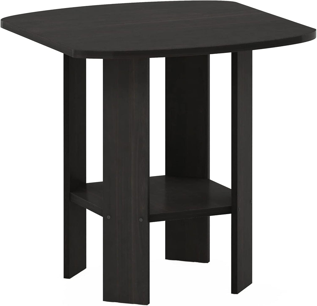 SIMPLE DESIGN Side Table, 2-Tier Modern End Table with Soft Edges, Open Shelves Night Stand, Bedside Table, for Living Room, Bedroom, Espresso