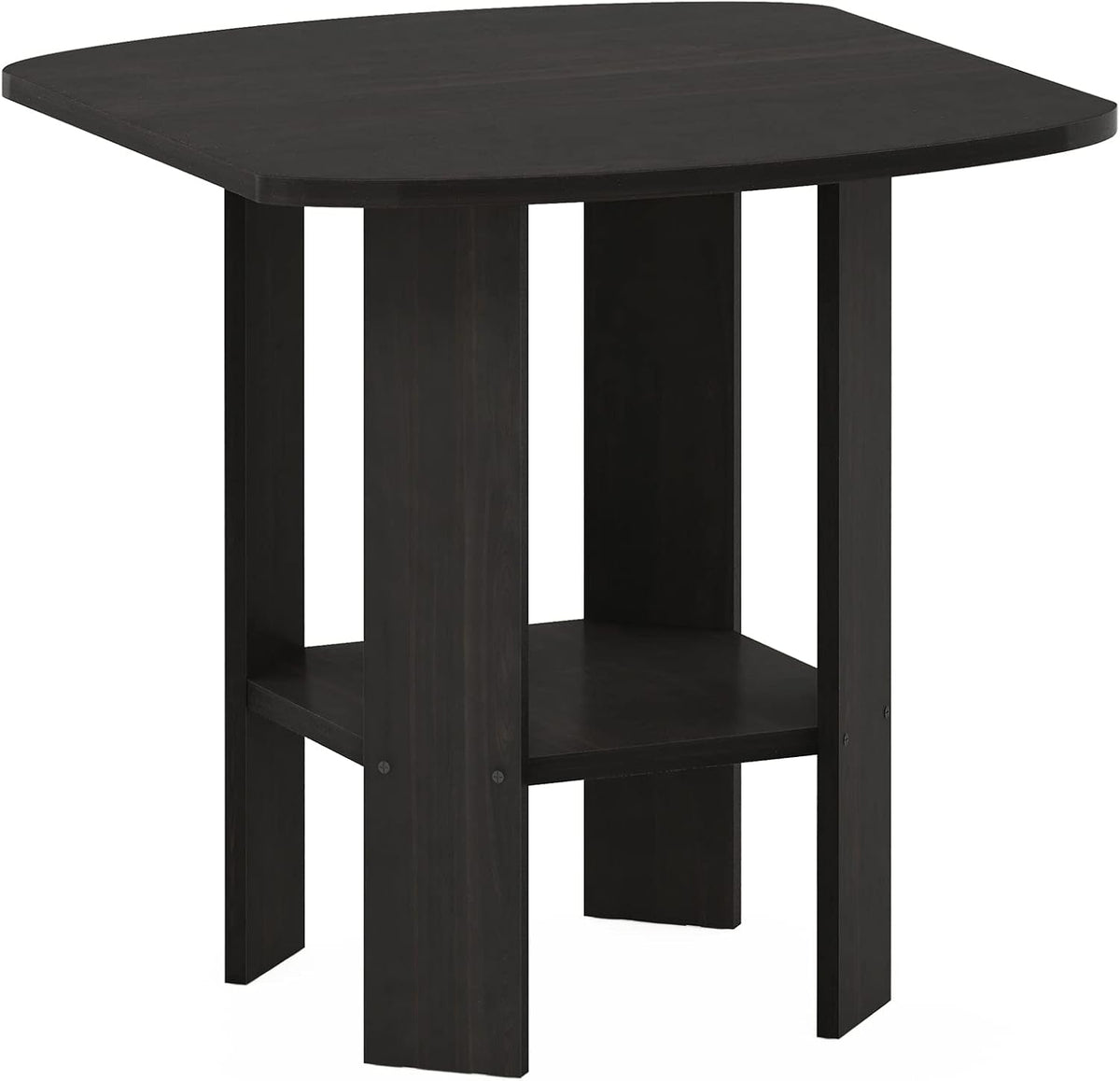 SIMPLE DESIGN Side Table, 2-Tier Modern End Table with Soft Edges, Open Shelves Night Stand, Bedside Table, for Living Room, Bedroom, Espresso