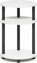 Turn-N-Tube Toolless 3-Tier Oval Side Table, White