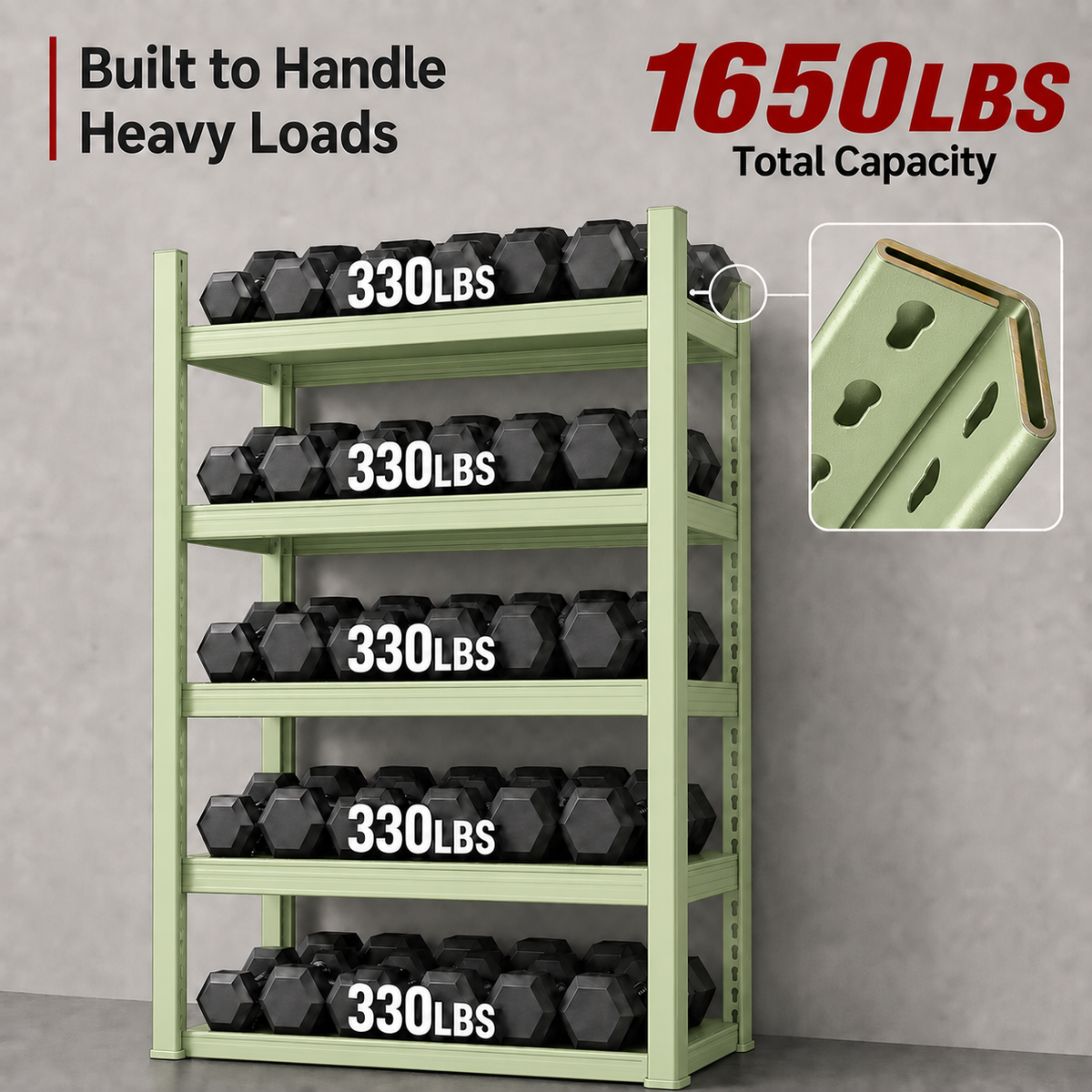 Metal Storage Shelf, Heavy‑Duty Cold‑Rolled Steel Organizer for Home Kitchen Garage (White, 47H*31.5L*16W(4 Tier), Thickened Version)