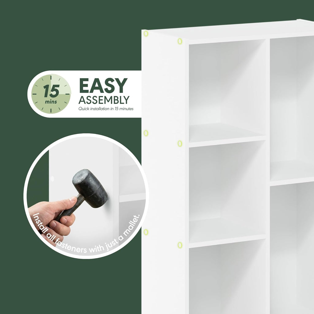 Luder 5-Cube No Tool Assembly Open Shelf, White