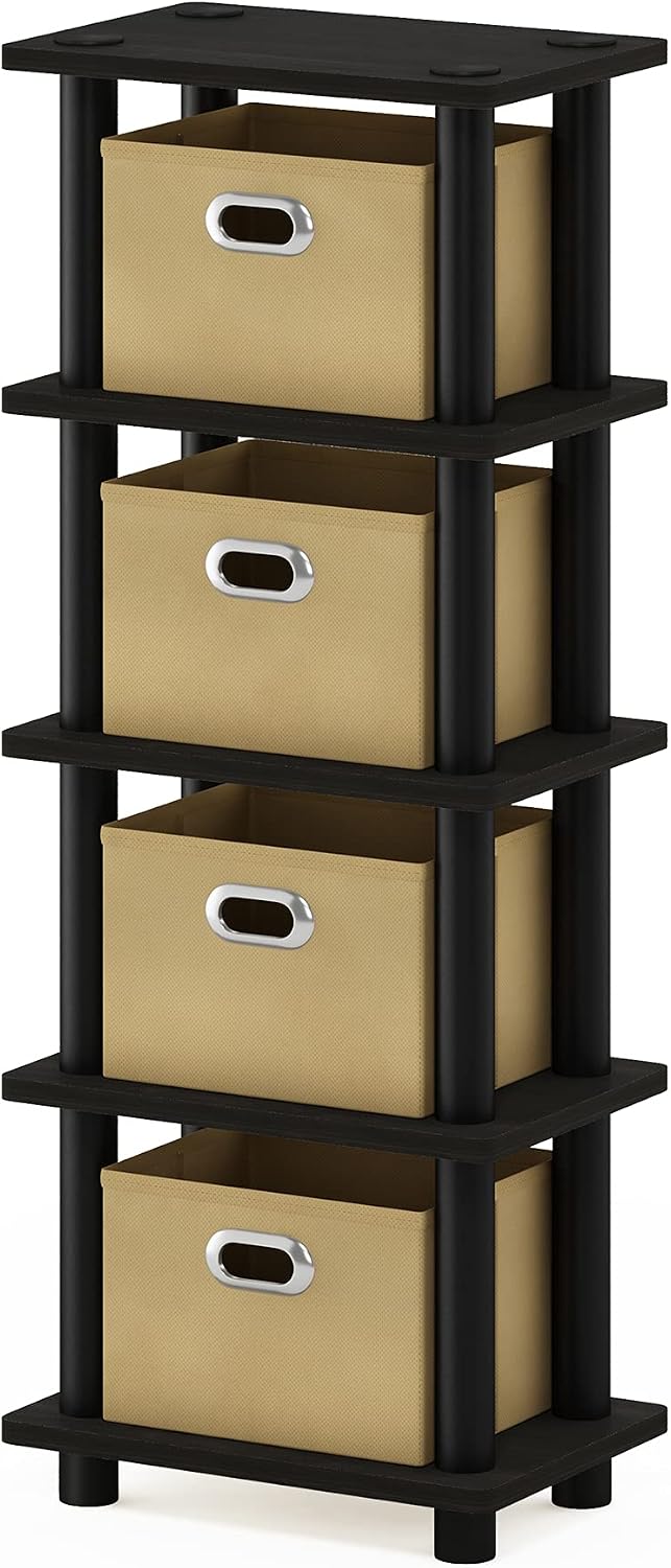 Turn-N-Tube Toolless 4-Tier Storage Shelves, Espresso