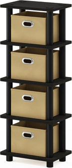 Turn-N-Tube Toolless 4-Tier Storage Shelves, Espresso