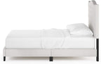 Lille Button Tufted Headboard Bed Frame, Twin Size, Beige