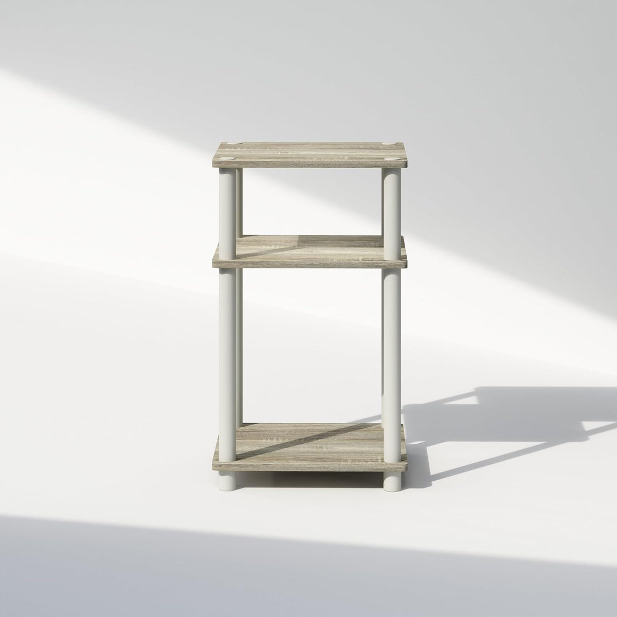 JUST Toolless 3-Tier Night Stand, Open Storage, Sonoma Oak