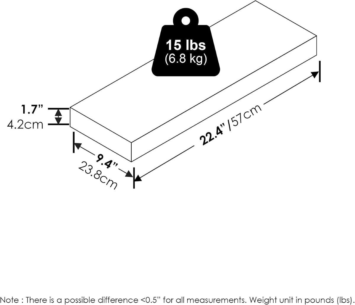 Tanna Oak Floating Shelves for Wall Set of 4, 22-Inch Wall Shelf, Wall Mounted Shelf, for Bathroom, Home Office, Living Room, Natural Oak