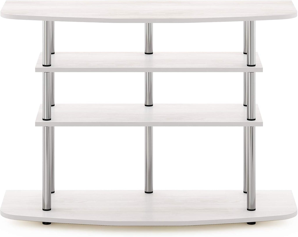 Frans Turn-N-Tube TV Stand for TV Size up to 43 Inch, 4-Tier, White Oak
