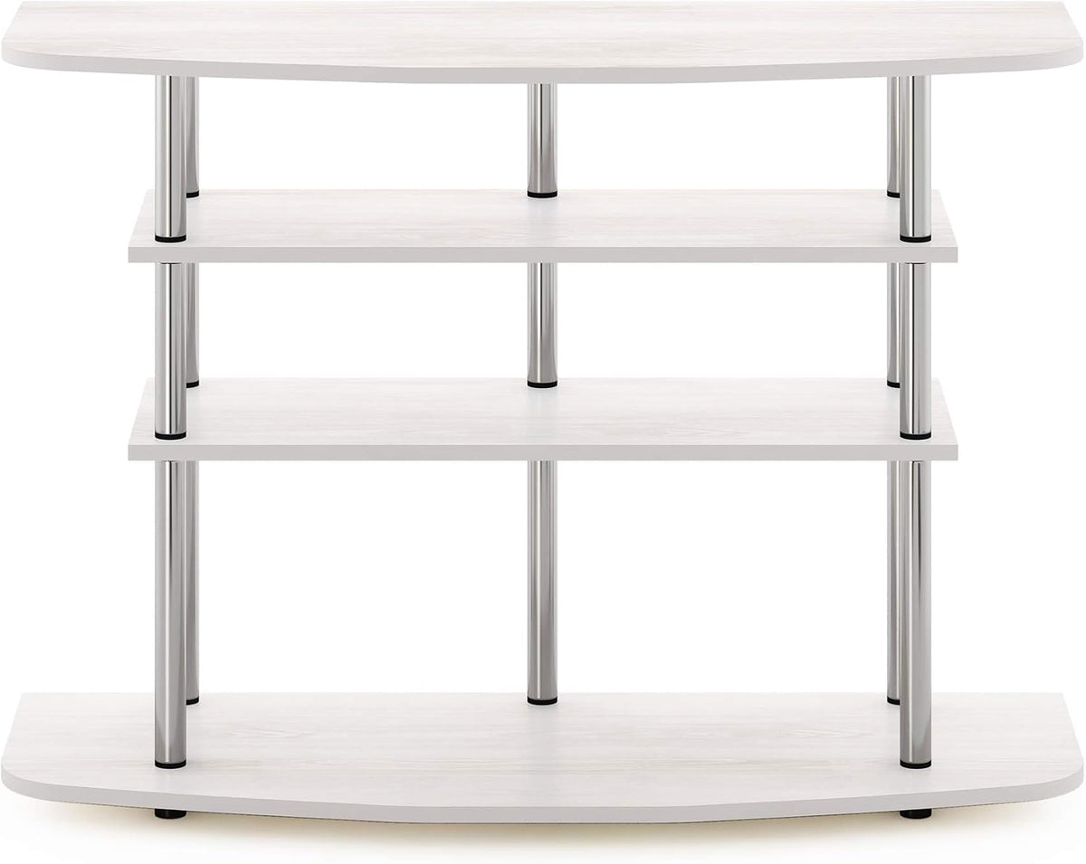 Frans Turn-N-Tube TV Stand for TV Size up to 43 Inch, 4-Tier, White Oak