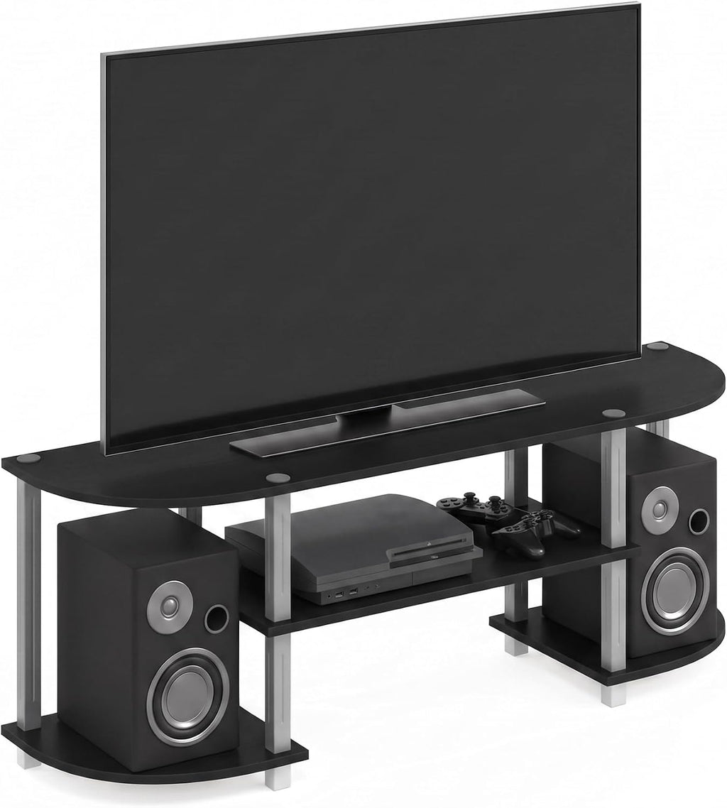 Turn-S-Tube Wide TV Entertainment Center, Black/Grey